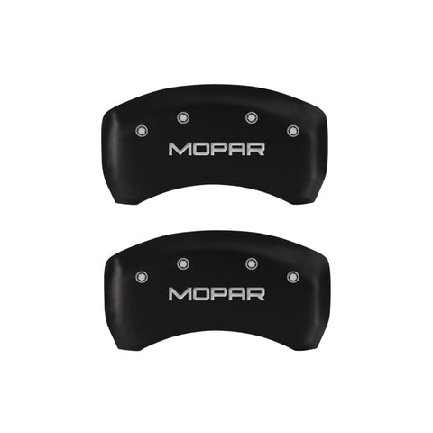 MGP 4 Caliper Covers Engraved Front & Rear MOPAR Red finish silver ch - 12001SMOPRD