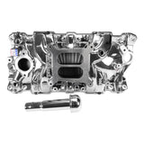 Edelbrock Chevy SB Performer EPS Intake Manifold w/ Oil Fill Tube - Chrome Plasma - 2703-CP
