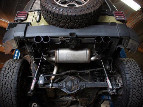 aFe Rebel Series 2.5in 409 SS Axle-Back Exhaust System Black 07-18 Jeep Wrangler (JK) V6-3.6L/3.8L - 49-48086-B