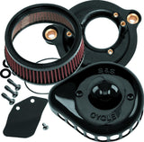 S&S Cycle 2017+ M8 Models Stealth Air Cleaner Kit w/ Gloss Black Mini Teardrop Cover - 170-0436C