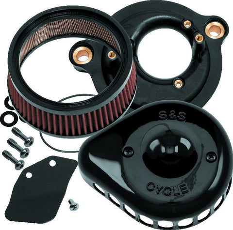 S&S Cycle 2017+ M8 Models Stealth Air Cleaner Kit w/ Gloss Black Mini Teardrop Cover - 170-0436C