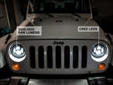 Raxiom 97-18 Jeep Wrangler TJ/JK Axial Series LED Daymaker Headlights- Black Housing (Clear Lens) - J108042