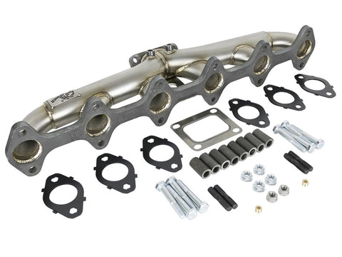 aFe Twisted Steel Header Turbo Manifold (T4) 98.5-02 Dodge Diesel Trucks L6 5.9L (td) - 48-32019