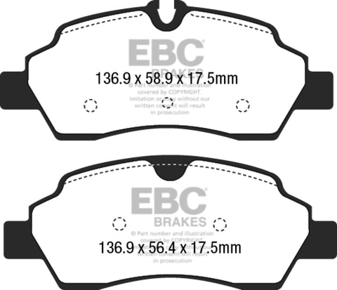 EBC 15+ Ford Transit 2.2 TD Ultimax2 Rear Brake Pads - UD1775