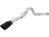 aFe Atlas 5in DPF-Back Aluminized Steel Exh Sys Ford Diesel Trucks 11-14 v8-6.7L td wrinkled blk tip - 49-03055-B