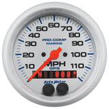 Autometer Gauge GPS Speedometer 3-3/8in 120 MPH Marine White Gauge - 200637