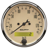 Autometer 3-1/8in 0-190km/h Antique Beige Elec. Programmable Speedometer - 1887-M