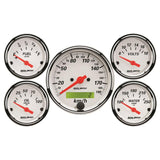 Autometer Arctic White 5 Pc Kit Box w/ Elec KMH Speedo, Elec Oil Press, Water Temp, Volt, Fuel Level - 1302-M
