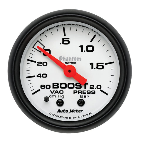 Autometer Phantom 2-1/16in 60CM/HG - 2.0 Bar - Mechanical Gauge - 5703-M