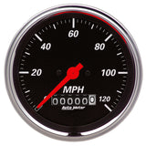 Autometer Designer Black 3-3/8in Electrical 120MPH Speedometer w/ Wheel Odometer - 1479