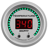 Autometer 52.4mm Silver Switchable 60-340 Degrees F/40-170 Degrees C Ultra-Lite Elite Digital Gauge - 6754-UL