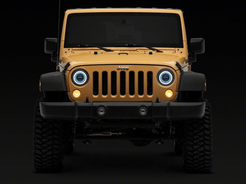 Raxiom 07-18 Jeep Wrangler JK Axial Series 7-In Dragon Eye LED Headlights- Blk Housing (Clear Lens) - J167194