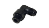 Vibrant -8AN Male Flare to Male -8AN ORB Swivel 90 Degree Adapter Fitting - Anodized Black - 16964