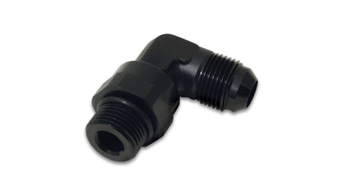 Vibrant -8AN Male Flare to Male -8AN ORB Swivel 90 Degree Adapter Fitting - Anodized Black - 16964