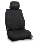 PRP 12-14 Ford Raptor Front Seat Covers (Pair) - Black w Silver Stitch - B068-06