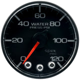 Autometer Spek-Pro Gauge Water Press 2 1/16in 120psi Stepper Motor W/Peak & Warn Blk/Blk - P345324