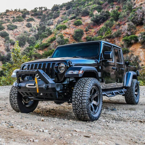 Westin 18-19 Jeep Wrangler JL WJ2 Stubby Front Bumper - Textured Black - 59-80085