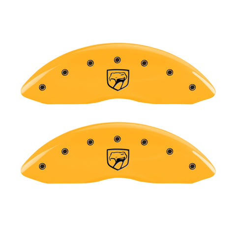 MGP 4 Caliper Covers Engraved Front Viper Rear Snake Yellow Finish Black Char 2002 Dodge Viper - 12203SSNPYL