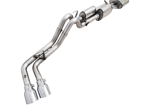 AWE 16-22 Toyota Tacoma 0FG Catback Exhaust w/ BashGuard - Dual Chrome Silver Tips - 3015-32826