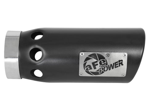 aFe Power Intercooled Tip Stainless Steel - Black 4in In x 5in Out x 12in L Bolt-On - 49T40501-B121