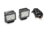 Go Rhino Xplor Bright Series Rectangle SingleLED Spot Light Kit (Surface Mount) 5in. - Blk (Pair) - 751800523FCS