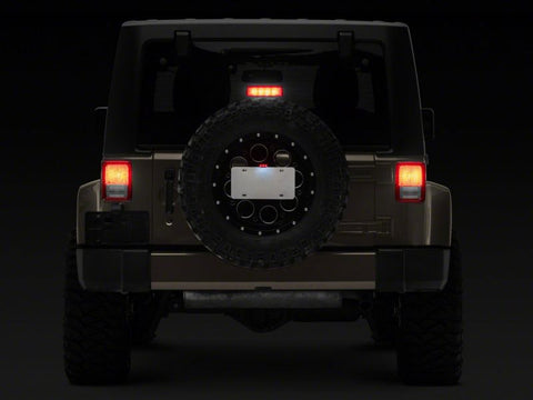 Raxiom 07-18 Jeep Wrangler JK Axial Series License Plate Bracket w/ LED Brake Light - J132759