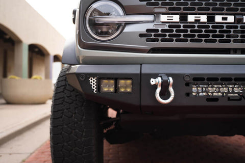 DV8 Offroad 2021+ Ford Bronco Bumper- Accommodates 20in Dual Row Light Bar & (4) 3in Pod Light Mount - FBBR-03