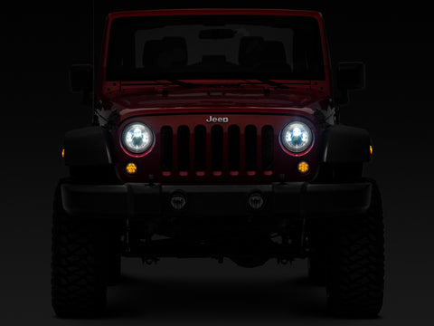 Raxiom 97-18 Jeep Wrangler TJ/JK Axial Series LED Daymaker Headlights- Chrome Housing (Clear Lens) - J108043