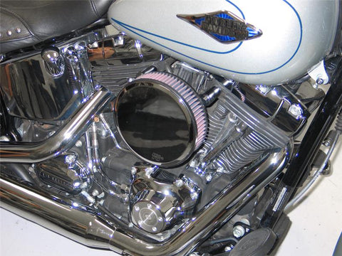 K&N Street Round Metal Intake System - Harley-Davidson - Red Filter 6-8 Size 2.4in In Dia 2.5in H - RK-3934