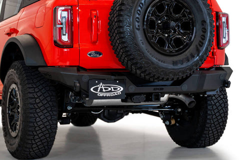 Addictive Desert Designs 2021+ Ford Bronco Rock Fighter Rear Bumper - Hammer Black - R23012NA01NA