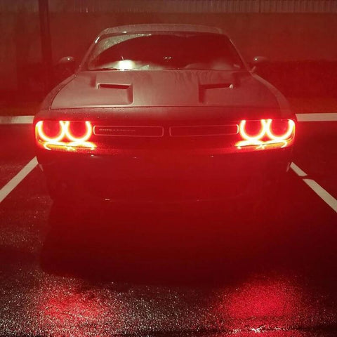 Oracle 15-21 Dodge Challenger LED Waterproof Halo Kit - Red - 3990-003