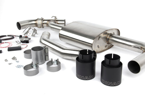 Dinan 17-24 Mini Cooper Clubman/Countryman S (F54/F60) Valved Axleback Exhaust - Black Tips - D660-0083-BLK