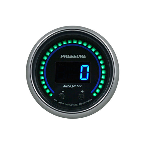 Autometer 52.4mm Black Switchable 0-1600 PSI/0-110 BAR Fluid Pressure Cobalt Elite Digital Gauge - 6752-CB
