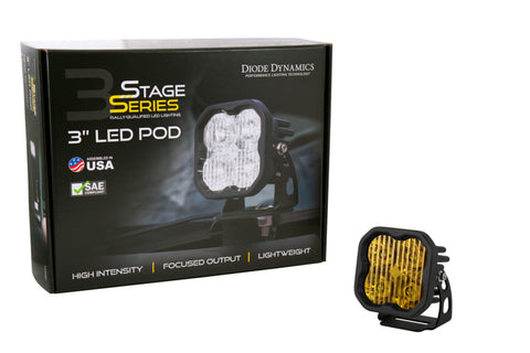 Diode Dynamics SS3 LED Pod Pro - Yellow Flood Standard (Single) - DD6133S