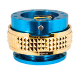 NRG Quick Release Kit - Pyramid Edition - Blue Body / Chrome Gold Pyramid Ring - SRK-210BL/CG