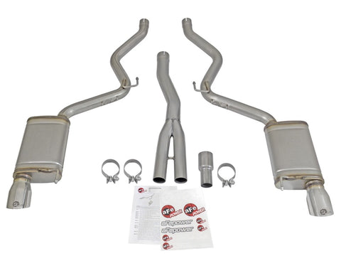 aFe MACHForce XP Exhausts Cat-Back SS-304 EXH w/ Polished Tips 15-16 Ford Mustang EcoBoost 2.3L (t) - 49-33084-P
