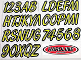 Hardline Boat Lettering Registration Kit 3 in. - 400 Lime Yellow/Black - LYBKG400