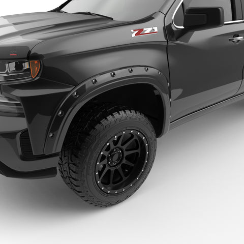 EGR 19-22 Chevrolet Silverado 1500 Traditional Bolt-On Look Fender Flares Black Set Of 4 - 791694-GBA