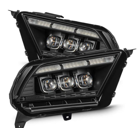 AlphaRex 10-12 Ford Mustang NOVA-Series LED Projector Headlights Blk w/Activ Light & Seq.Sig /SB DRL - 880489