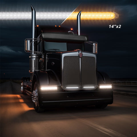 XK Glow 14In Switchback Grill Lights with Start-up Animation & Sequential Turn Signals - XK041029-14