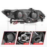 ANZO 2006-2011 Honda Civic Projector Headlights w/ Halo Black (CCFL) - 121062
