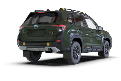 Rally Armor 2026 Subaru Forester Wilderness Black UR Mud Flap w/Green Logo - MF152-UR-BLK-AGN