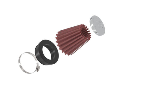 K&N Universal Chrome Filter 2 1/8 inch FLG / 3 inch Bottom / 2 inch Top / 3 inch Height - RC-2330