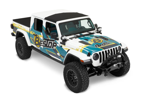 Bestop 20-26 Jeep Gladiator / 18-26 Wrangler JL Sunrider For Hardtop (Premium Black Twill) - 52454-17