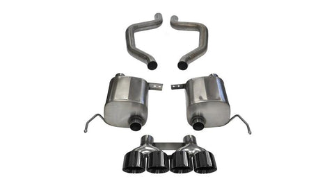 Corsa 17-19 Chevy Corvette Z06 2.75in Axle Back Exhaust Black Dual Rear Exit Quad 4.5in Tip (Sport) - 14768BLK