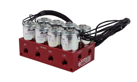 Ridetech RidePro E5 Air Ride Control System 5 Gal Dual Compressor High Flow Big Red 3/8in Valves - 30534700