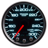 Autometer Spek-Pro Gauge Trans Temp 2 1/16in 300f Stepper Motor W/Peak & Warn Blk/Smoke/Blk - P34252