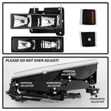 xTune Chevy Suburban 94-98 Headlights w/ Corner & Parking Lights 8pcs Black HD-JH-CCK88-AM-BK-SET - 5072221