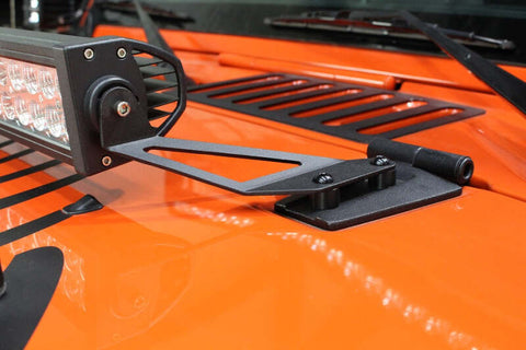 Fishbone Offroad 07-18 Jeep Wrangler JK Hood Light Mount Brackets - FB21066