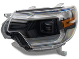Raxiom 12-15 Toyota Tacoma Axial Series Switchback Projector Headlights- Black Housing- Clear Lens - TT23359
